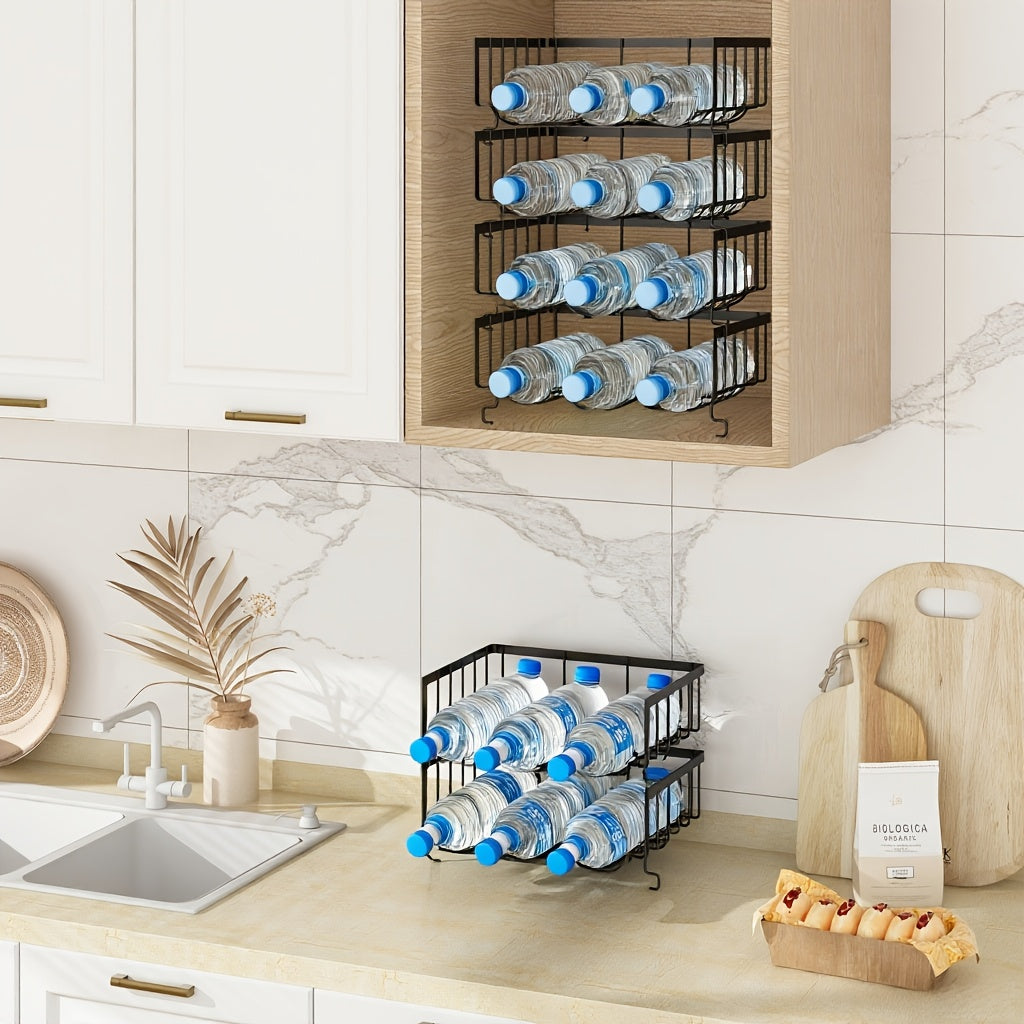 Stackable Water Bottle Rack Organizer For Cabinet And Fridge