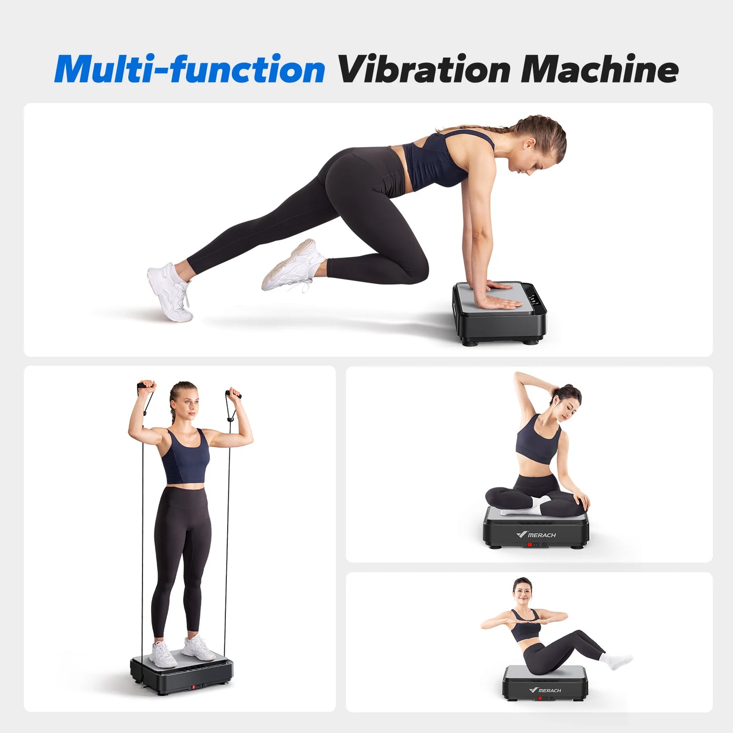Merach Vibration Plate Exercise Machine for Lymphatic Drainage Pain Relief Sleep Aid Fat Burning Weight Loss