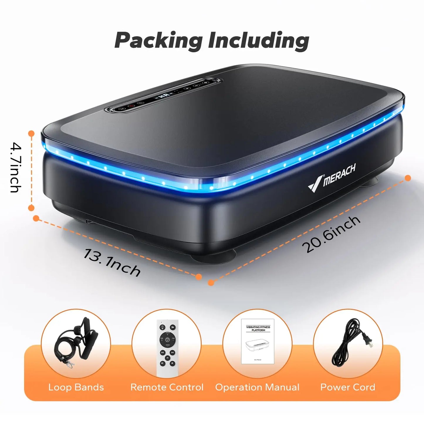 Merach Vibration Plate Exercise Machine Whole Body Workout Power Vibrate Platform Lymphatic Drainage Black or White