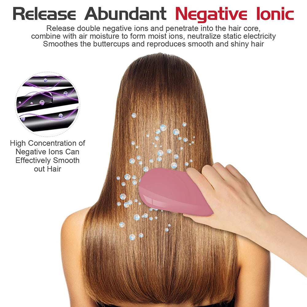 New Version Ionic Hairbrush Portable Negative Ions Anti-Static Massage Hairbrush Colorful Design