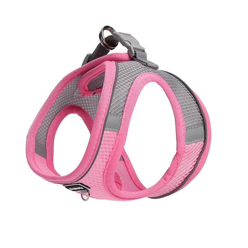Dog Harness for Small Dogs Adjustable Puppy and Cat Vest for French Bulldog Chihuahua and Pug with Outdoor Walking Collar and Leash Set