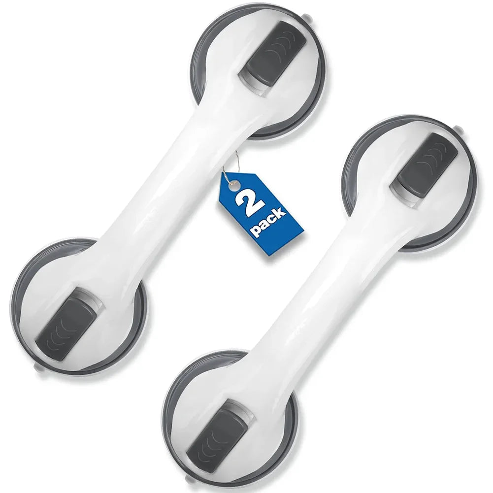 2 Pack 12 Inch Grab Bars for Bathtubs Shower Strong Suction Cup Bathroom Safety Handle for Elderly Seniors Handicap