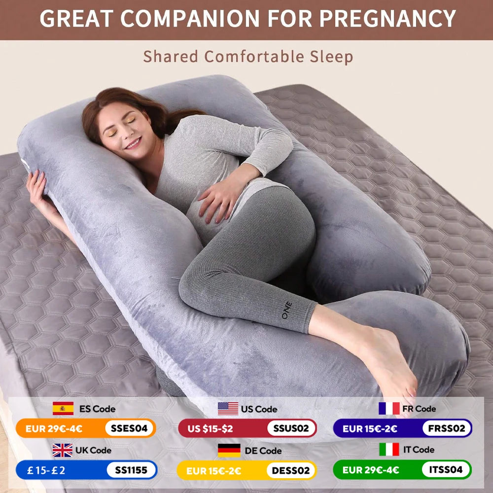 Pregnancy Pillows for Sleeping G Shaped Full Body Maternity Pillow with Removable Cover Support for Belly for Pregnant Women