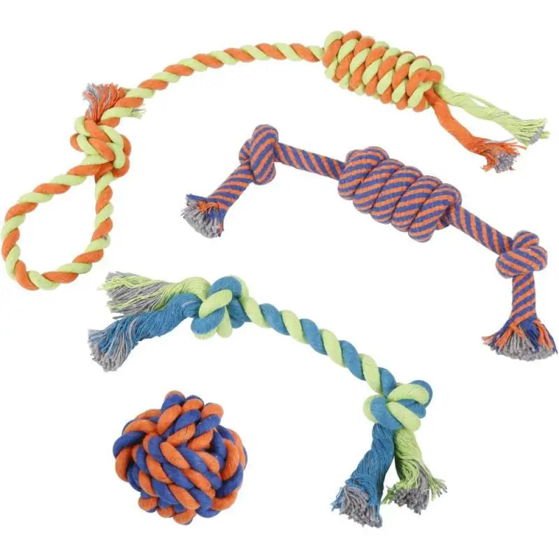 Bell Knot Dog Chew Rope Toy For Small And Medium Dogs