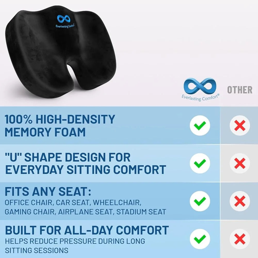 Memory Foam Seat Cushion For Office Chair Ergonomic Support