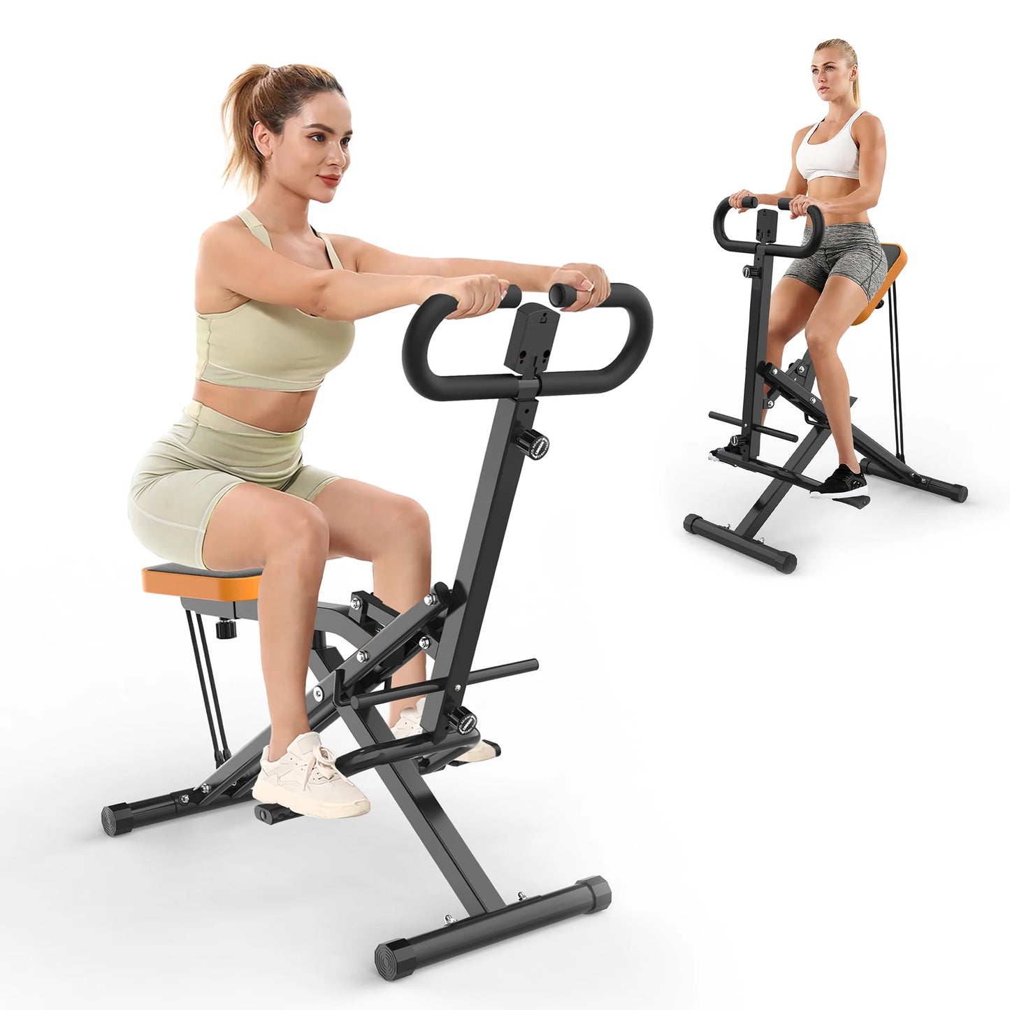 Foldable Squat Machine with Resistance Bands for Gluteus Maximus Training and Abdominal Back and Leg Workouts
