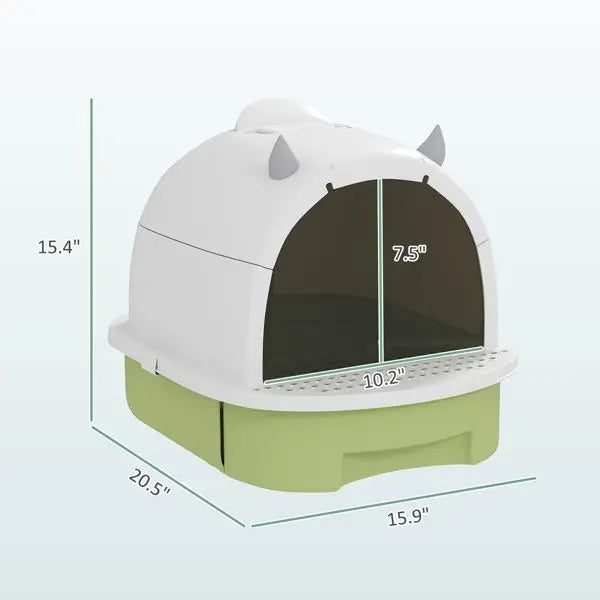 Cat Litter Box Enclosure No Assembly Required Includes Litter Scoop for Easy Maintenance