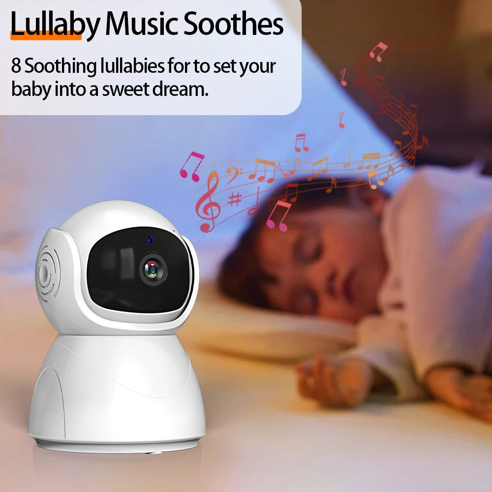 5 Inch Electronic Baby Monitor With Pan Tilt Zoom Camera Battery IPS Screen Wireless Video Audio Lullaby Nanny