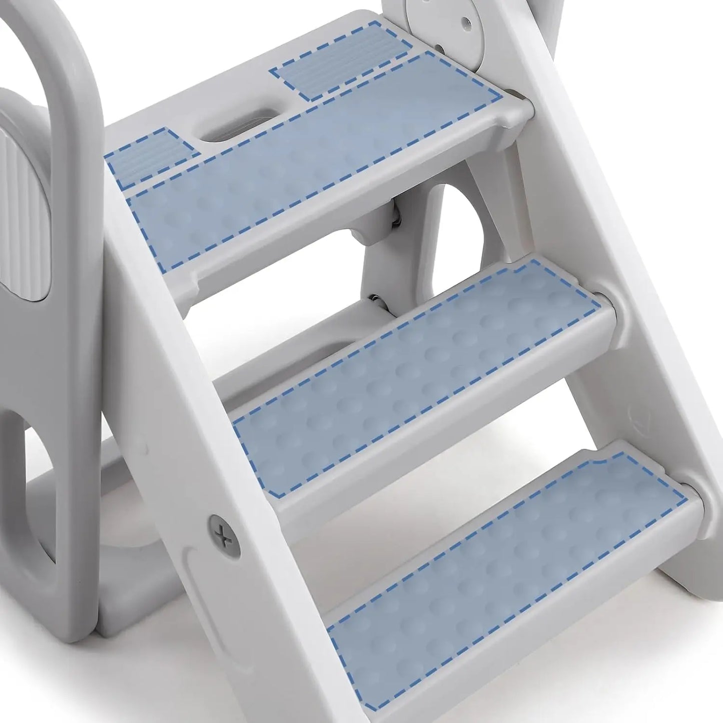 Foldable Toddler Step Stool for Bathroom Sink Adjustable 3 Steps Ladder for Toddlers with Handles Compact Nursery Step Stool