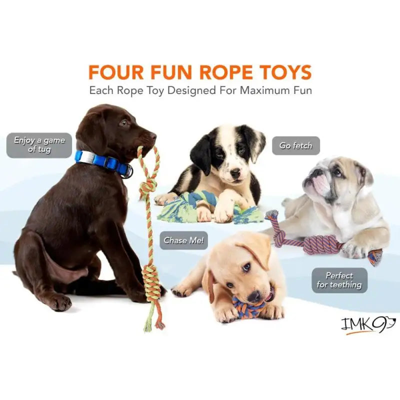 Bell Knot Dog Chew Rope Toy For Small And Medium Dogs