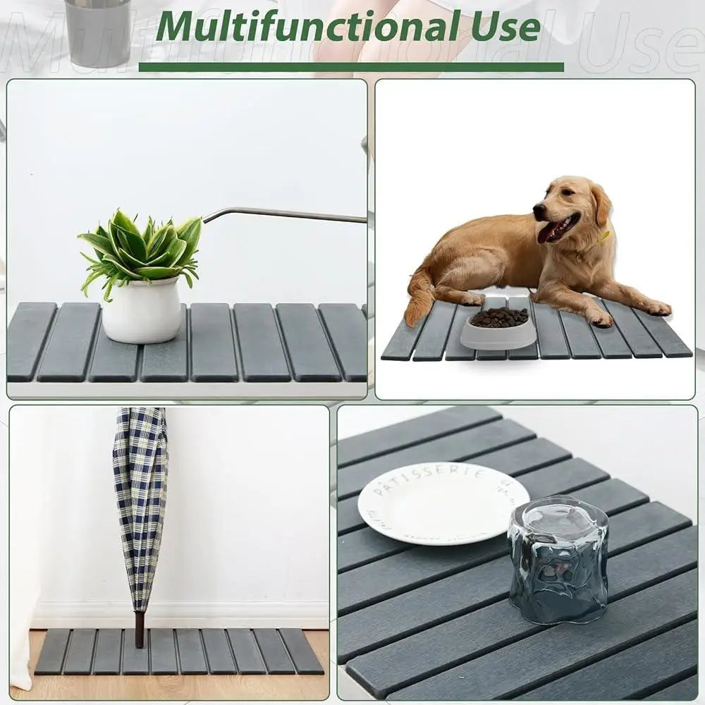 Stone Bath Mat Set Quick Dry Non Slip Diatomite Foldable Absorbent Kitchen Bathroom Counter Pet Bowl Mat