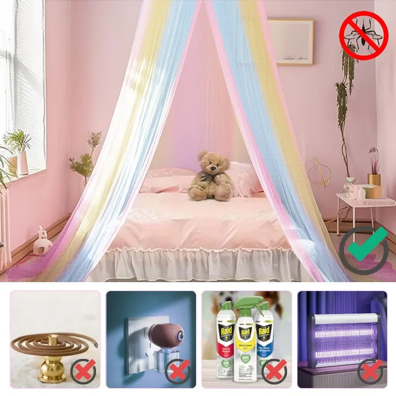 Rainbow Princess Baby Mosquito Net Crib Canopy Tent