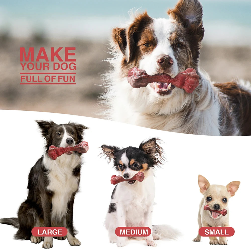Masbrill Dog Toys for Aggressive Chewers Large Dogs Indestructible Bone Shaped Nylon Interactive Chew Toys for Teeth Cleaning