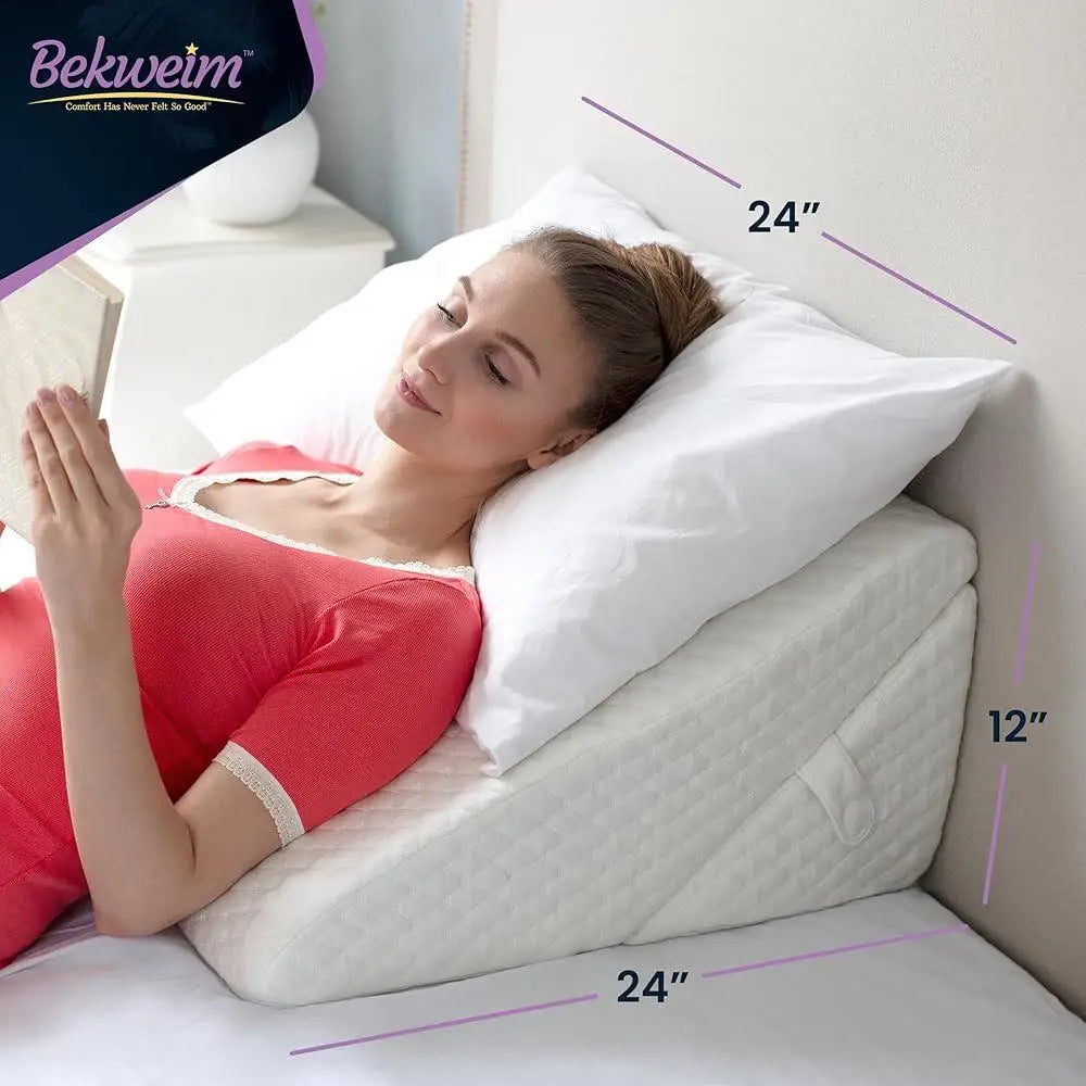 Adjustable Wedge Pillow with Memory Foam for Sleep Apnea GERD Back Pain Relief Post Surgery Multi Use Elevation Support