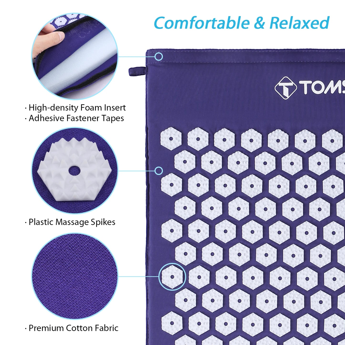 Massager Cushion Massage Yoga Mat Acupressure Spike Mat and Pillow Set for Stress Relief and Pain Relief