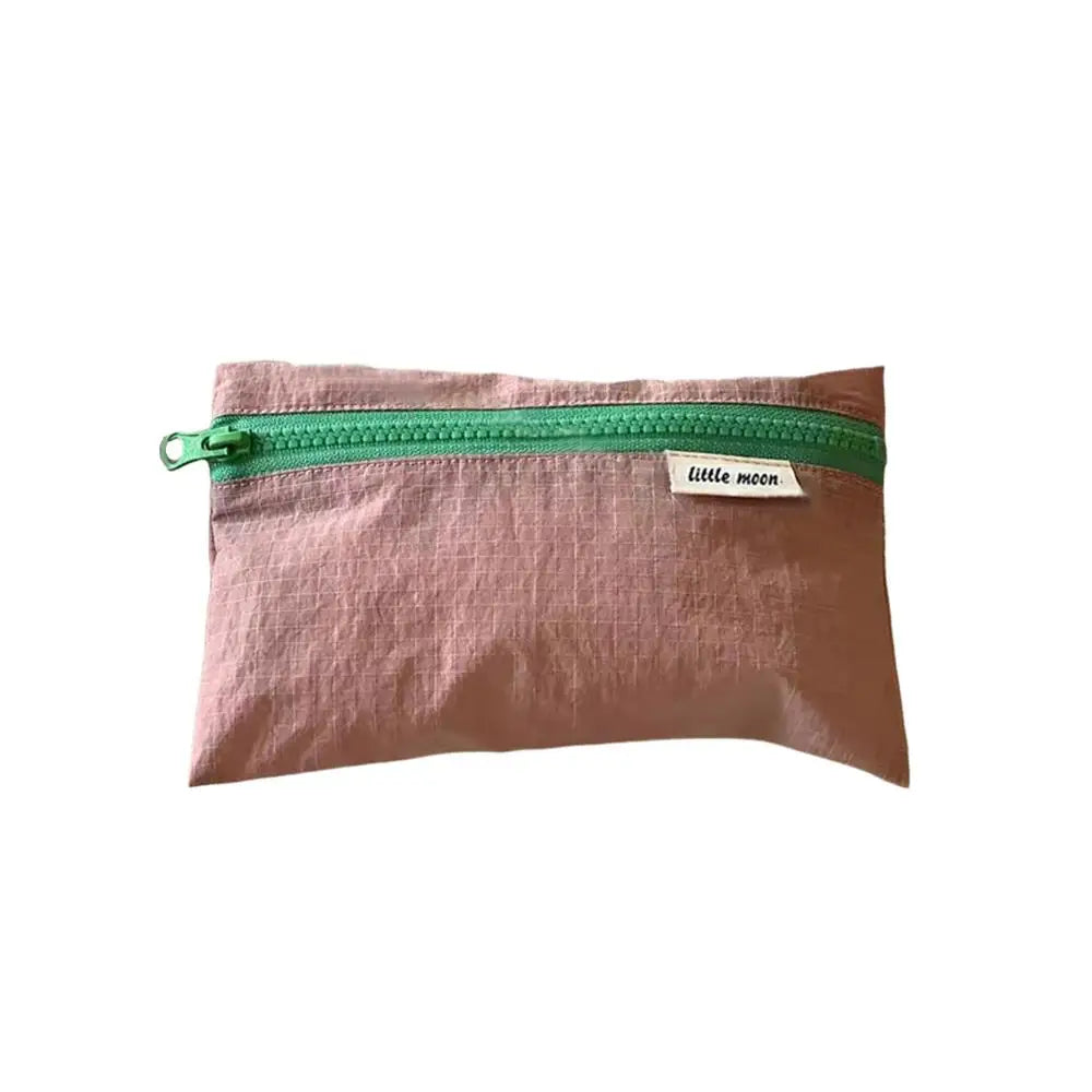 Plaid Makeup Bag Women Cotton Linen Cosmetic Zipper Pouch