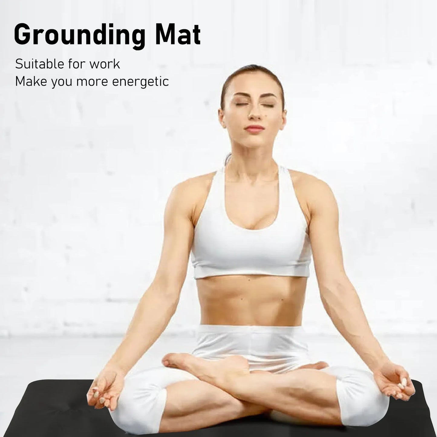 Grounding Mat Large Black Earthing Pad For Elderly Foot Therapy Relieving Anxiety Sleep Mat