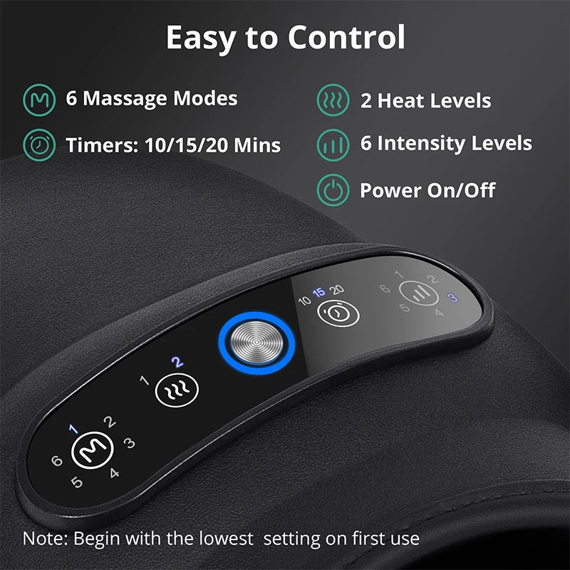Wireless Electric Hand Massager with Air Compression and Hot Compress for Palm Acupoint Relaxation and Finger Arthritis Relief