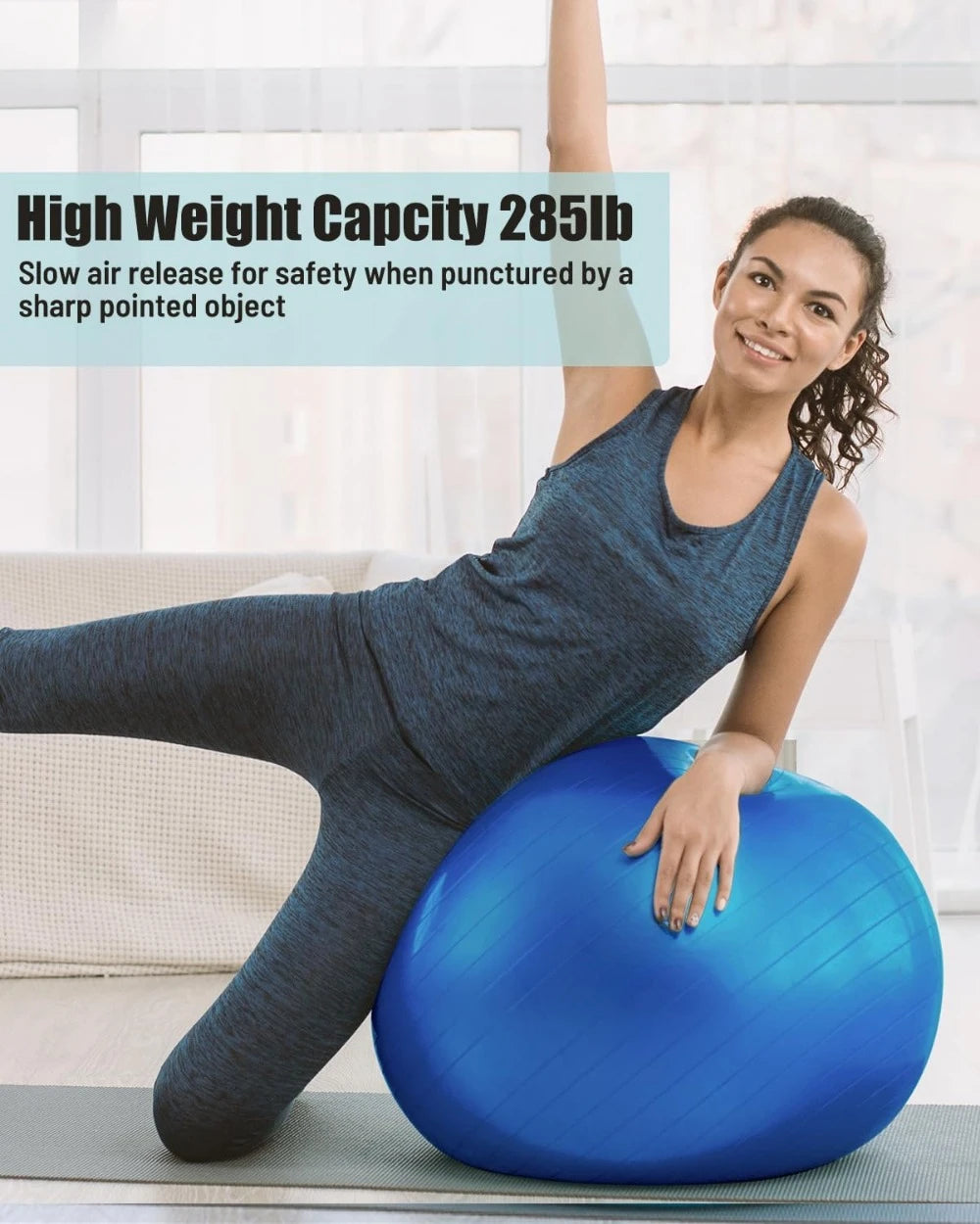 Yoga Ball Workout Ball Explosion Proof Anti Slip Stability Ball Swiss Ball Physiotherapy Balance Ball Chair