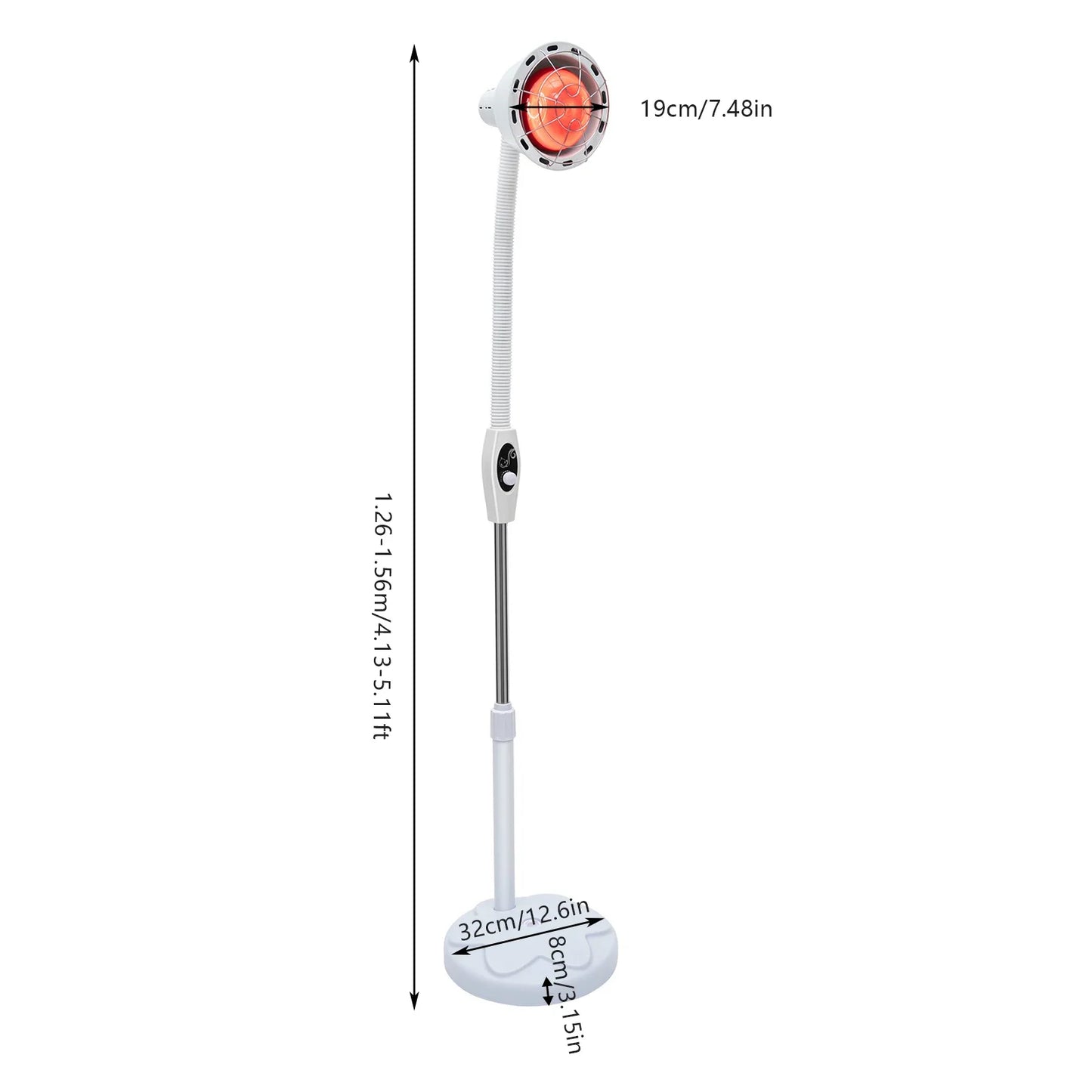 IR Heat Infrared Lamp 220V 110V Adjustable Therapy Lamp for Muscle and Joint Pain Relief