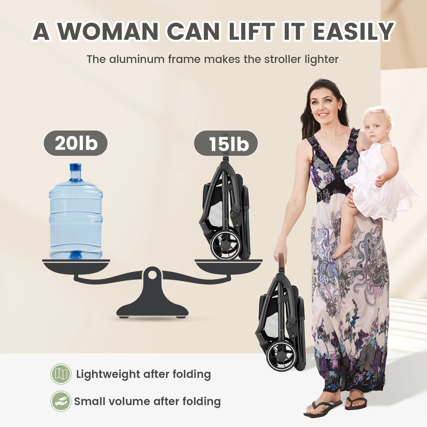 Standard Foldable Portable Newborn Stroller Luxury Baby Carriage 360 Degree Swivel Seat for Toddlers and Infants