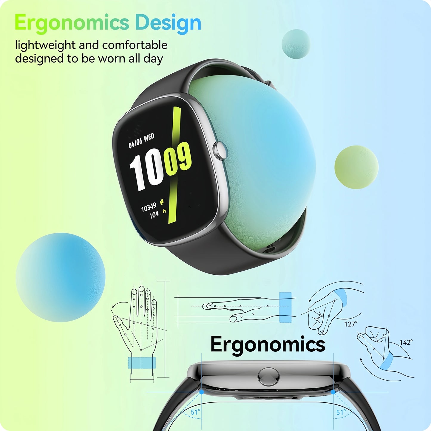 Smart Watches for Men and Women with Sleep Tracking 46mm Step and Calorie Counter Fitness Watch Activity Tracker Pedometer for iPhone