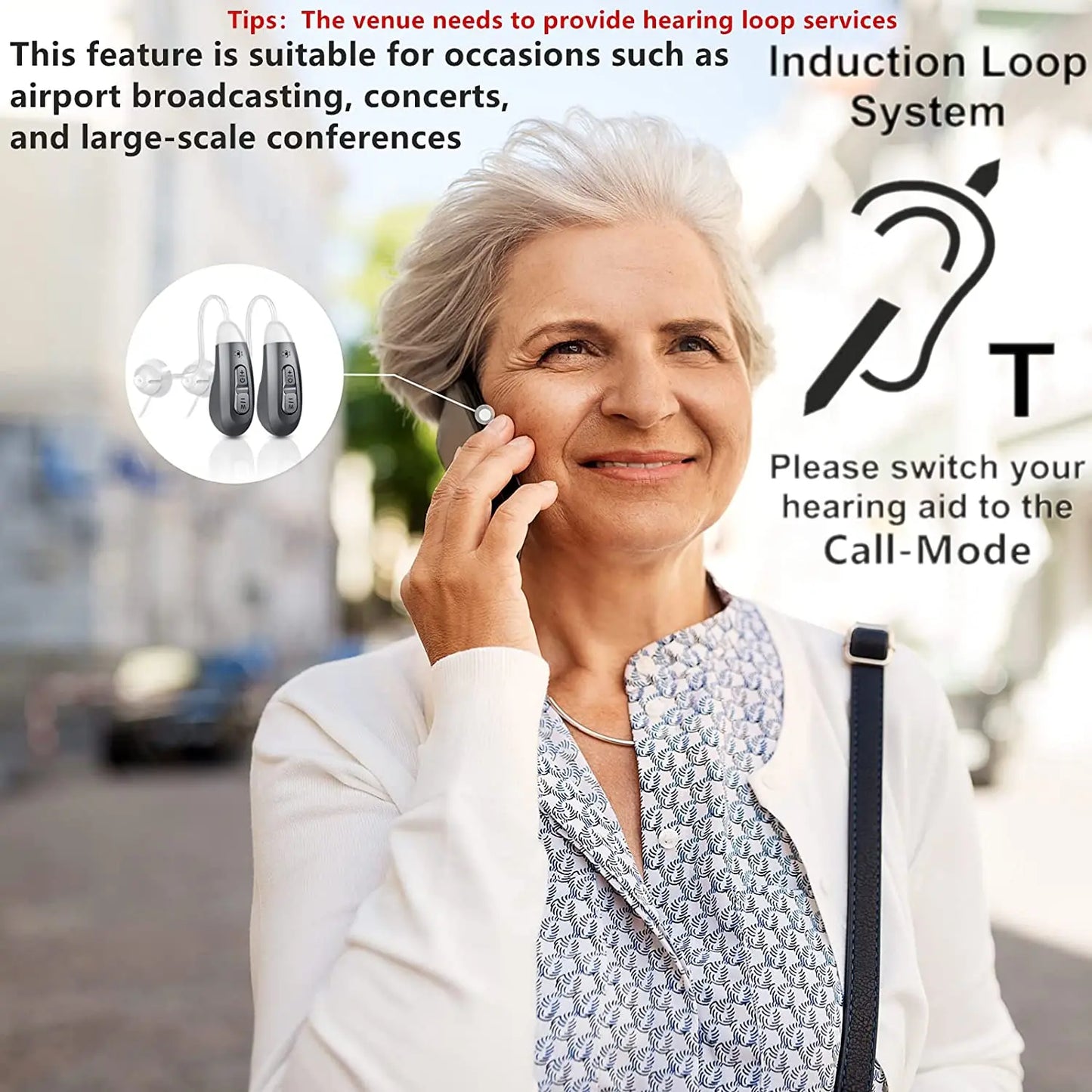 JINGHAO Digital Hearing Aids Rechargeable Invisible BTE Hearing Loss Sound Device for Elderly