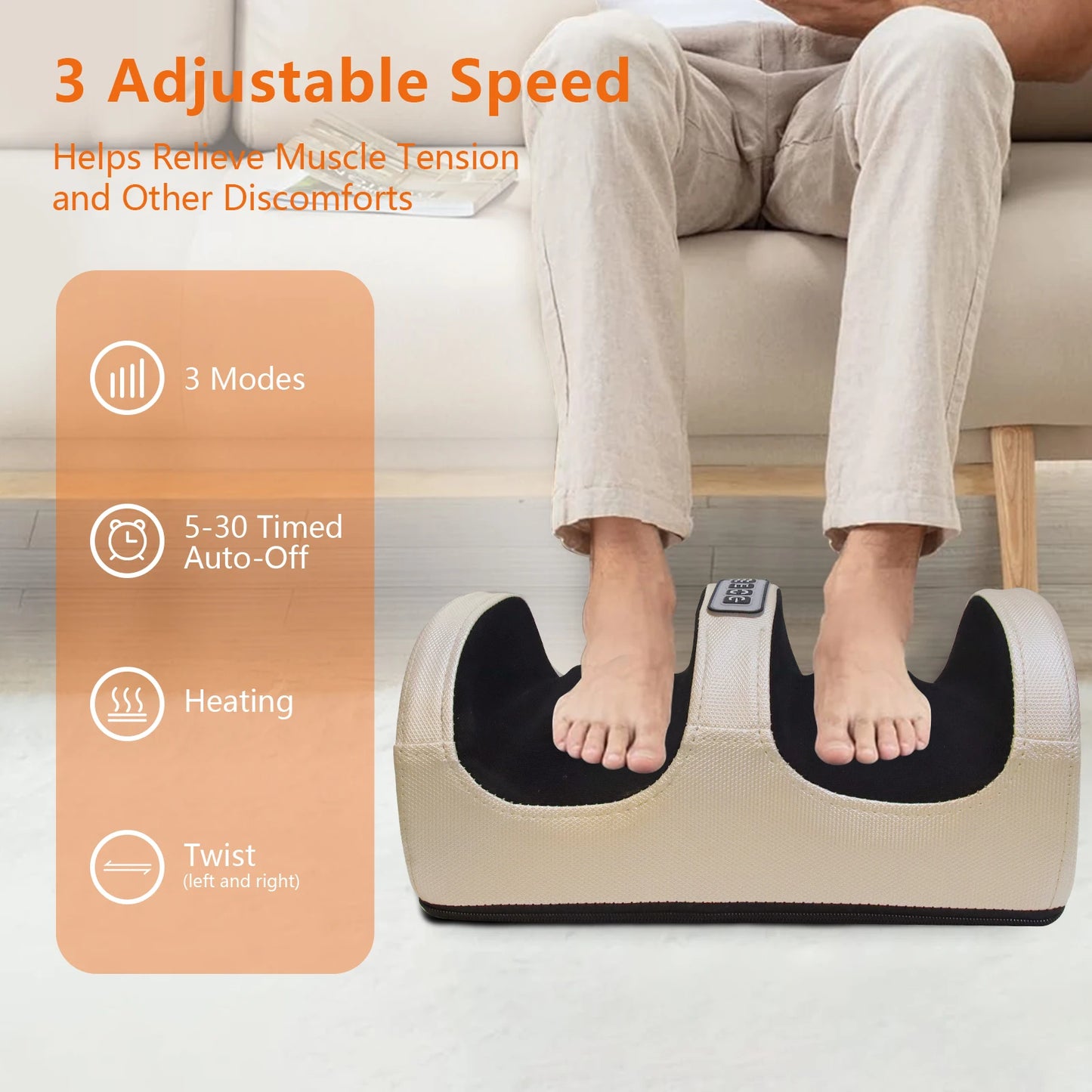 Foot Massage Machine Electric Heating Foot Kneading Leg Massager Home Relaxation Gifts for Christmas and Valentine's Day