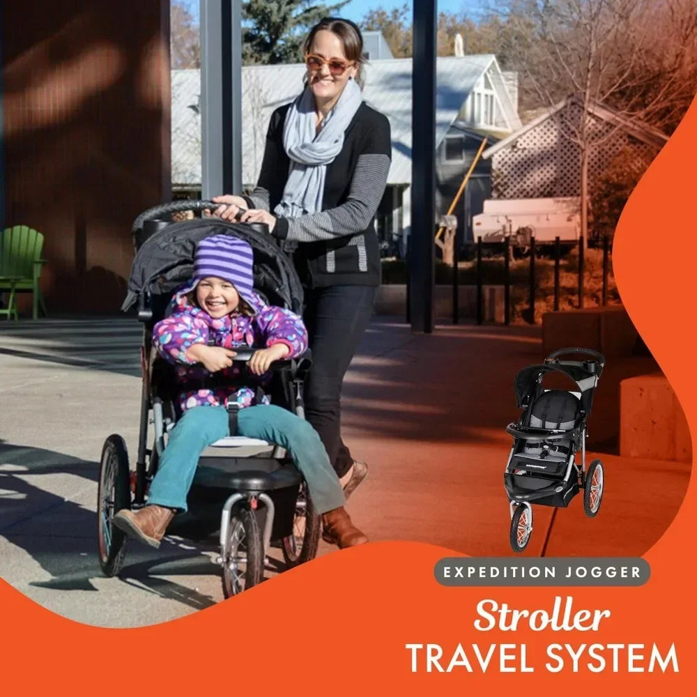 Best Selling Expedition Jogger Travel System with EZ Flex Loc Infant Car Seat Millennium White