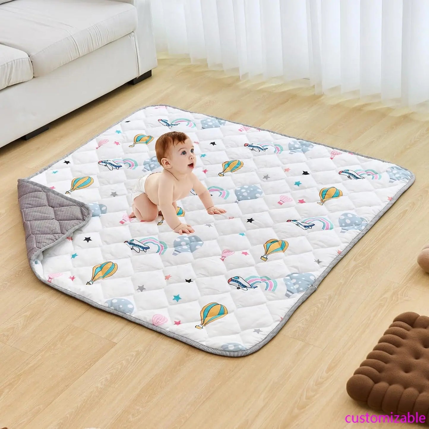 Baby Play Mat 50 By 50 Inches Non Slip Foldable Floor Mat