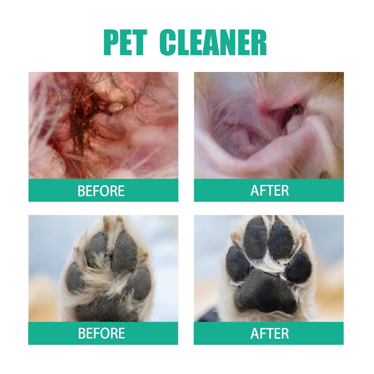 Yegbong Dog Tooth and Ear Cleaning Wipes Pet Dental Care Finger Wipes for Dogs and Cats Reduces Plaque and Freshens Breath 50 Pieces