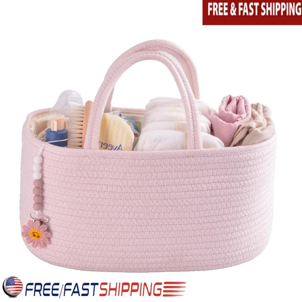 Portable Baby Diaper Caddy Organizer Nursery Storage Bin Tote Bag Multipurpose Changing Table Holder Baby Shower Gift Basket