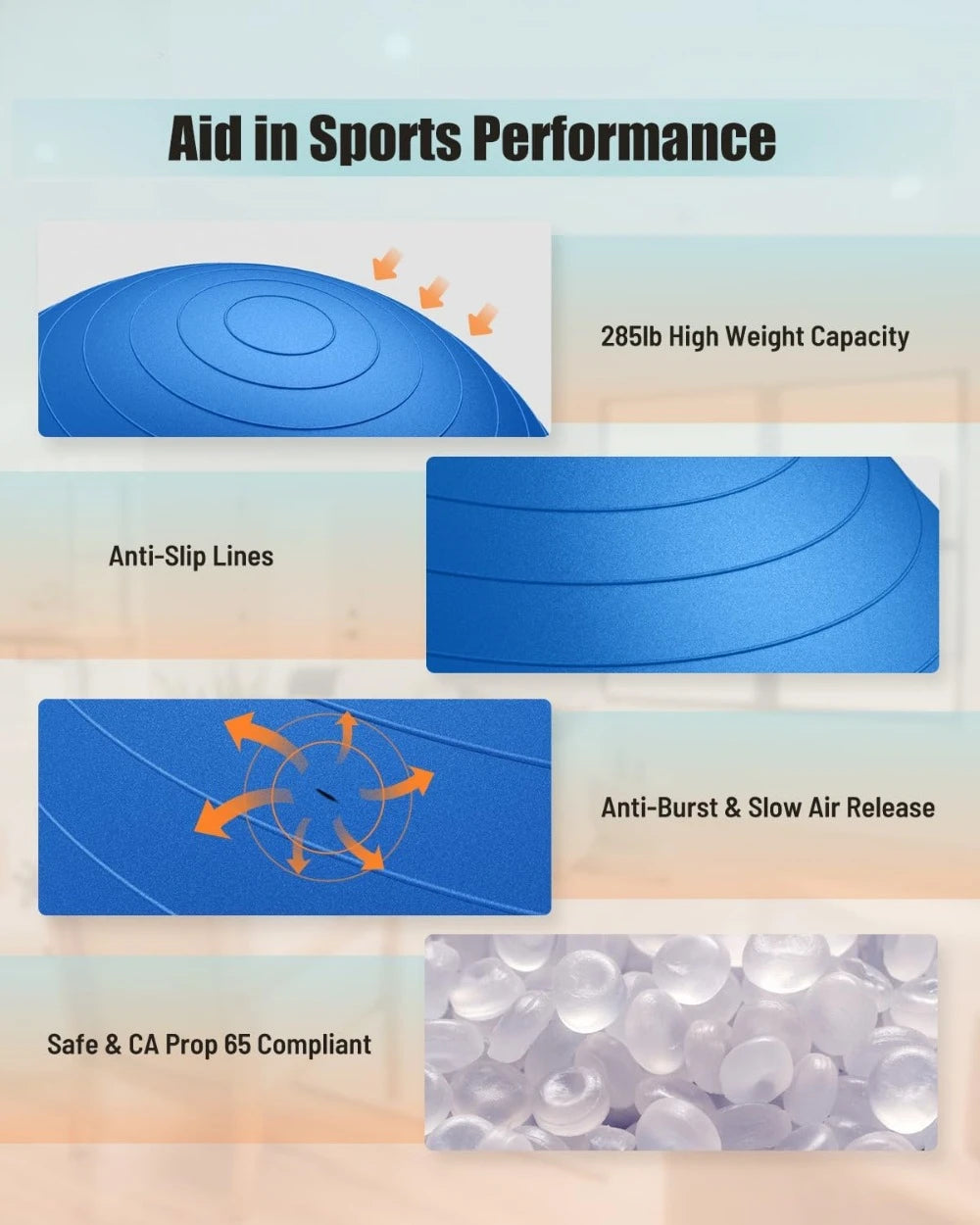 Yoga Ball Workout Ball Explosion Proof Anti Slip Stability Ball Swiss Ball Physiotherapy Balance Ball Chair