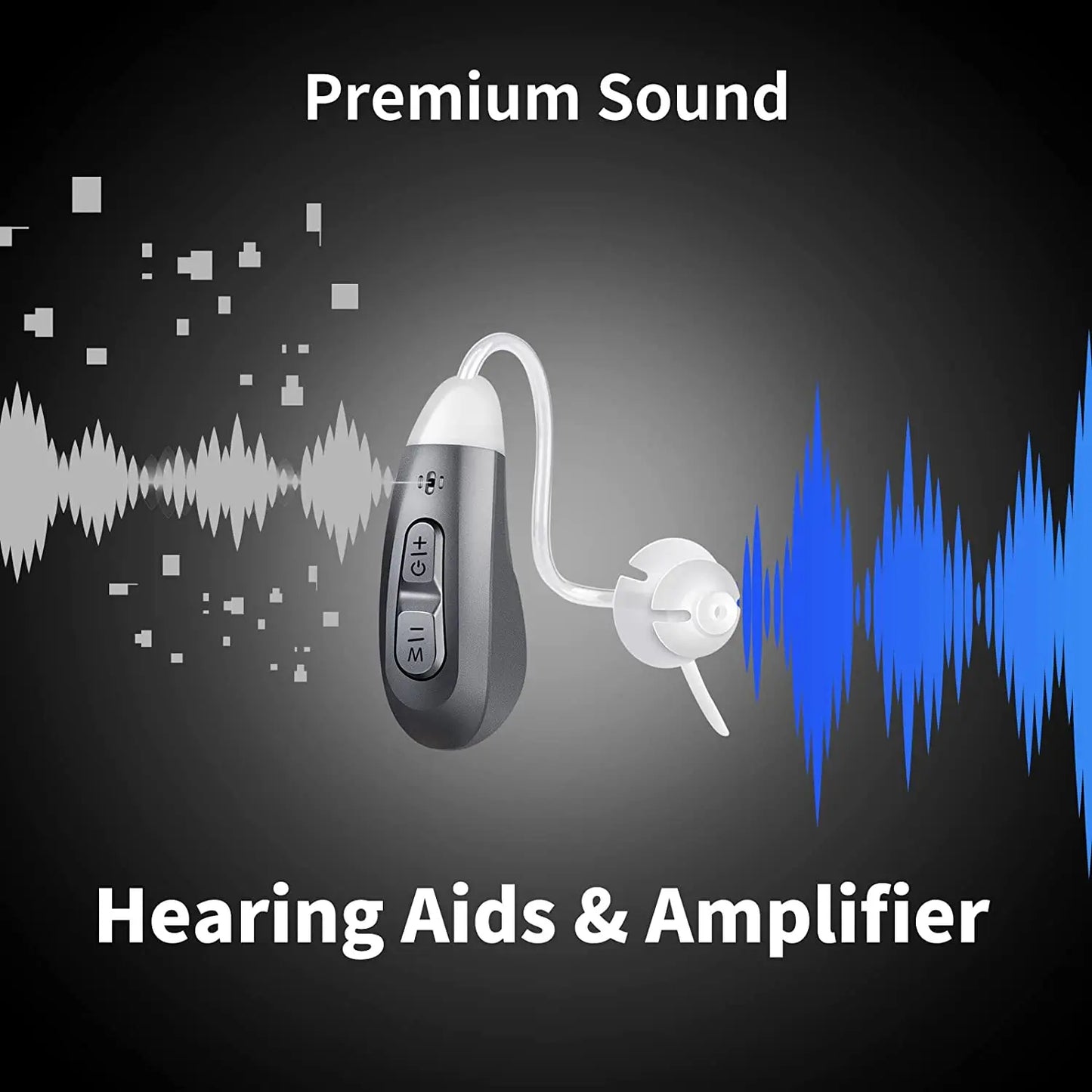 JINGHAO Digital Hearing Aids Rechargeable Invisible BTE Hearing Loss Sound Device for Elderly