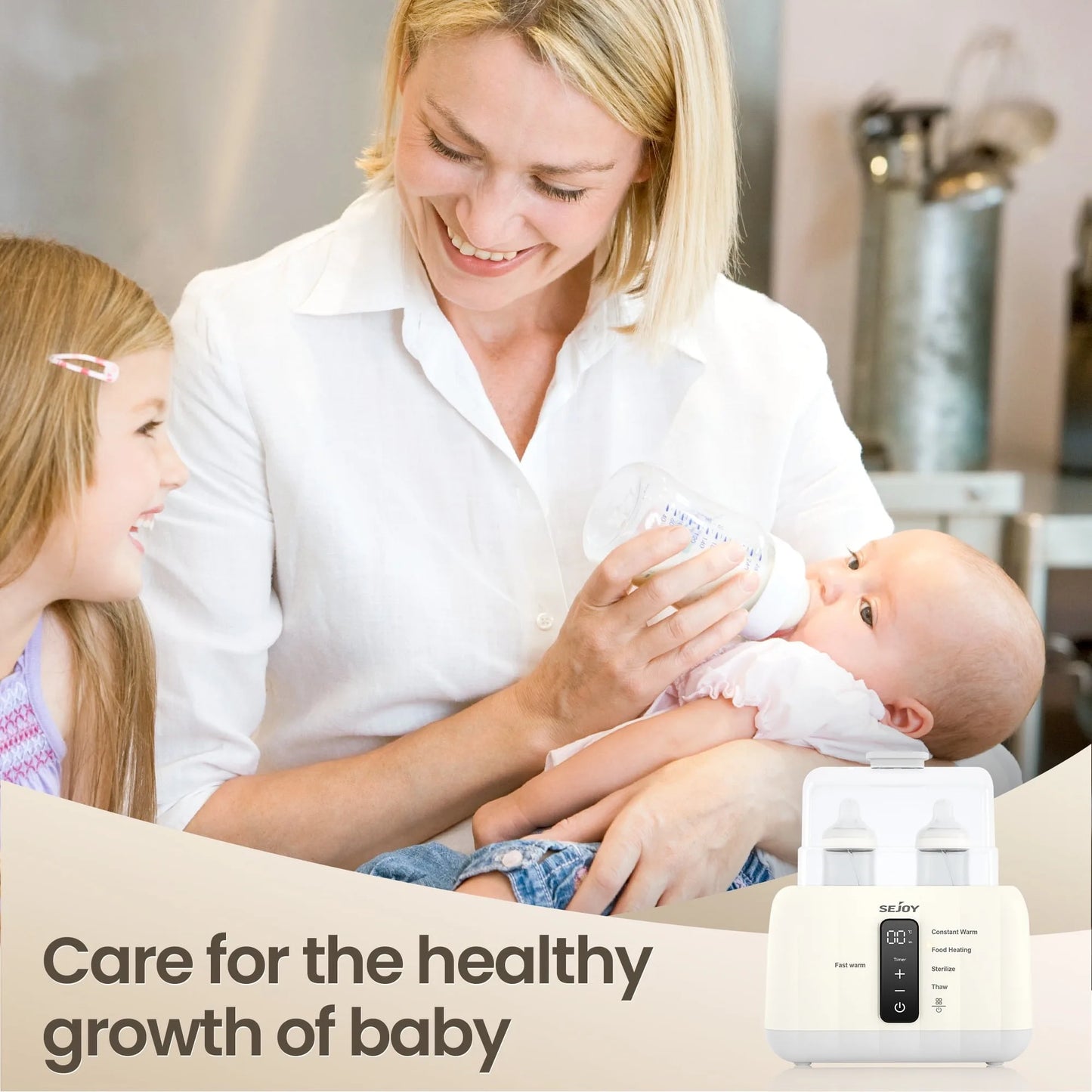 Sejoy Bottle Warmer For Baby 6-in-1 Fast Baby Milk Warmer With LCD Display Double Bottle Warmer Steam Sterilizer 24 Hour Temperature Control