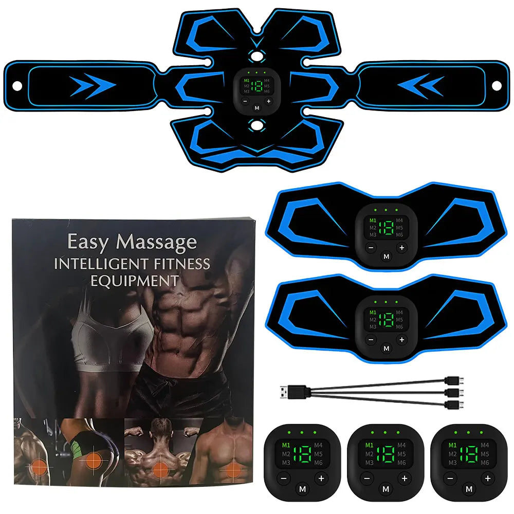 EMS Abdominal Training Device with LED Display USB Rechargeable Ab Exercise Belt for Men and Women