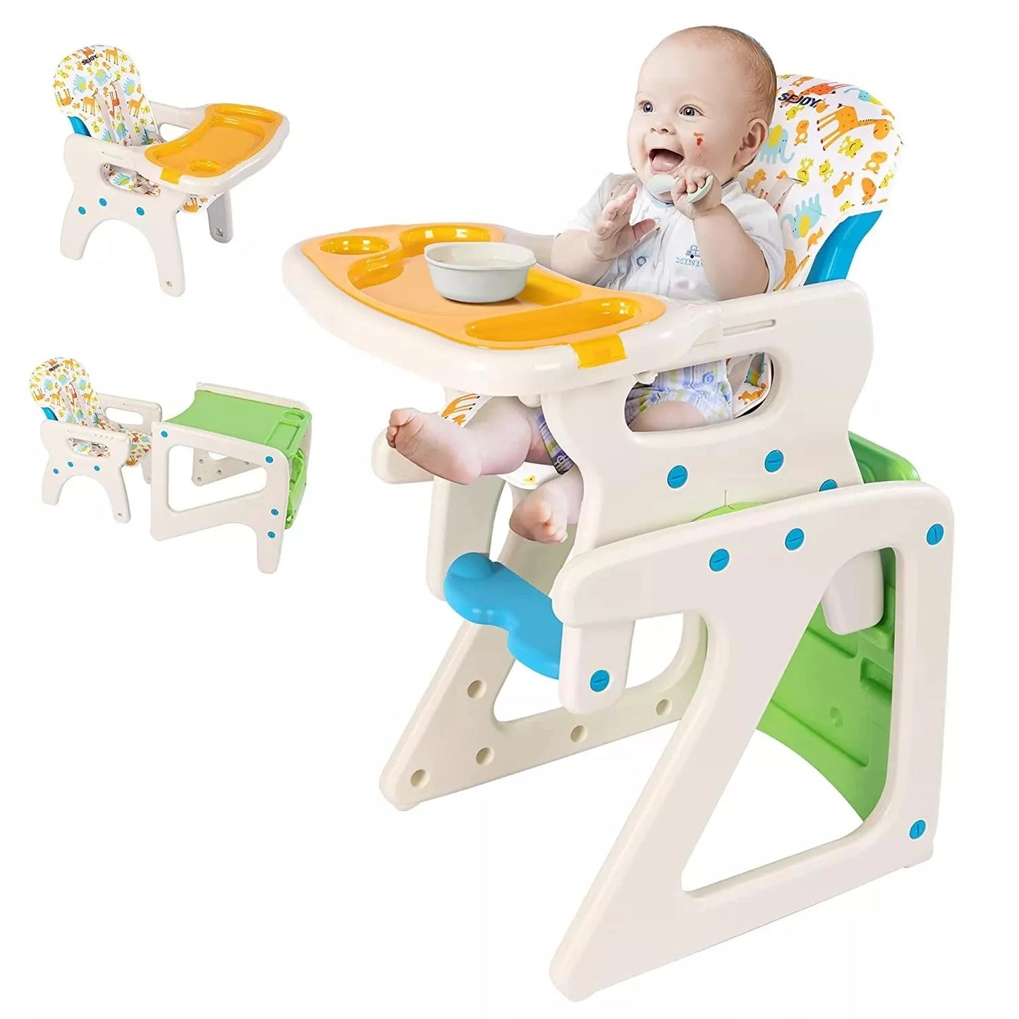SEJOY High Chairs For Babies Toddlers 3 in 1 Adjustable Backrest Feeding Chair For Eating