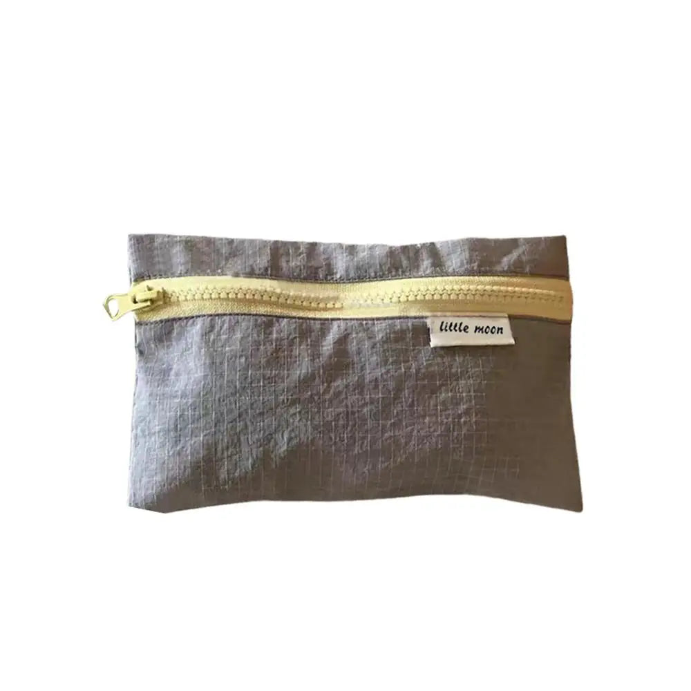 Plaid Makeup Bag Women Cotton Linen Cosmetic Zipper Pouch