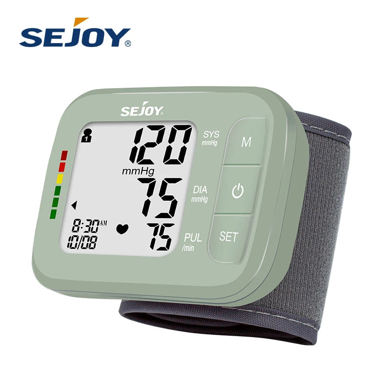 Sejoy Digital Wrist Blood Pressure Monitor Sphygmomanometer Heart Rate Meter DBP-2261