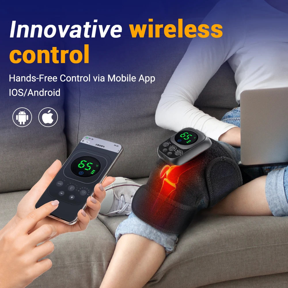 3 In 1 Shoulder Knee Elbow Heated Vibration Knee Massager Pad for Joint Pain Relief and Health Care