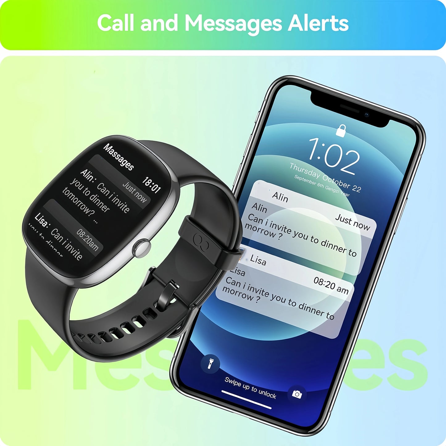 Smart Watches for Men and Women with Sleep Tracking 46mm Step and Calorie Counter Fitness Watch Activity Tracker Pedometer for iPhone