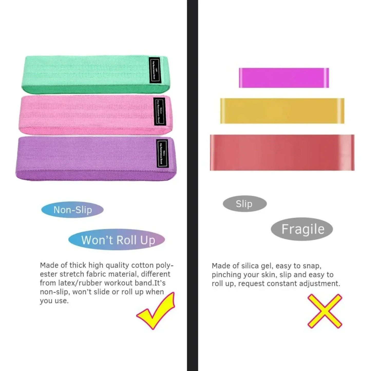 1 2 3PCS Elastic Bands Fitness Resistance Bands Yoga Pilates Circle Expander Bands Gym Training Workout Equipment