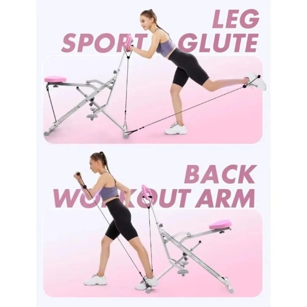 Rodeo Core Foldable Multisystem Quadriceps Rowing Machine With ResistanceBands Home