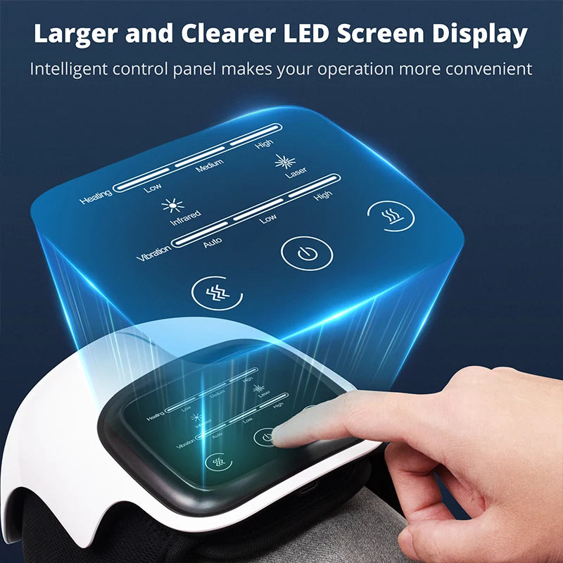 Medcursor Electric Heating Massage Knee Pad Wireless Heated Knee Massager with Temperature Hot Compress and Vibration Massage