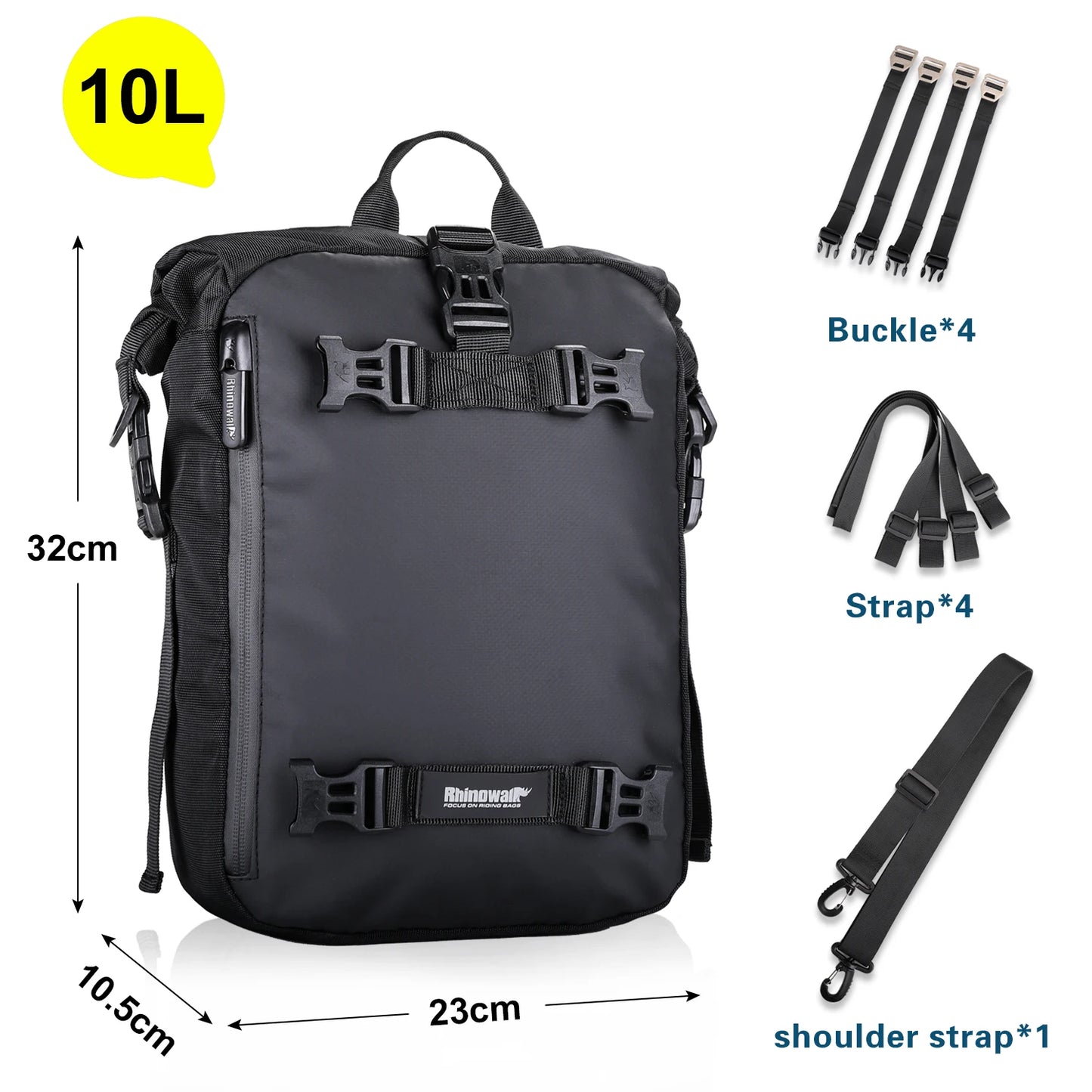 Rhinowalk Motorcycle Rear Seat Bag Waterproof 10L 20L 30L