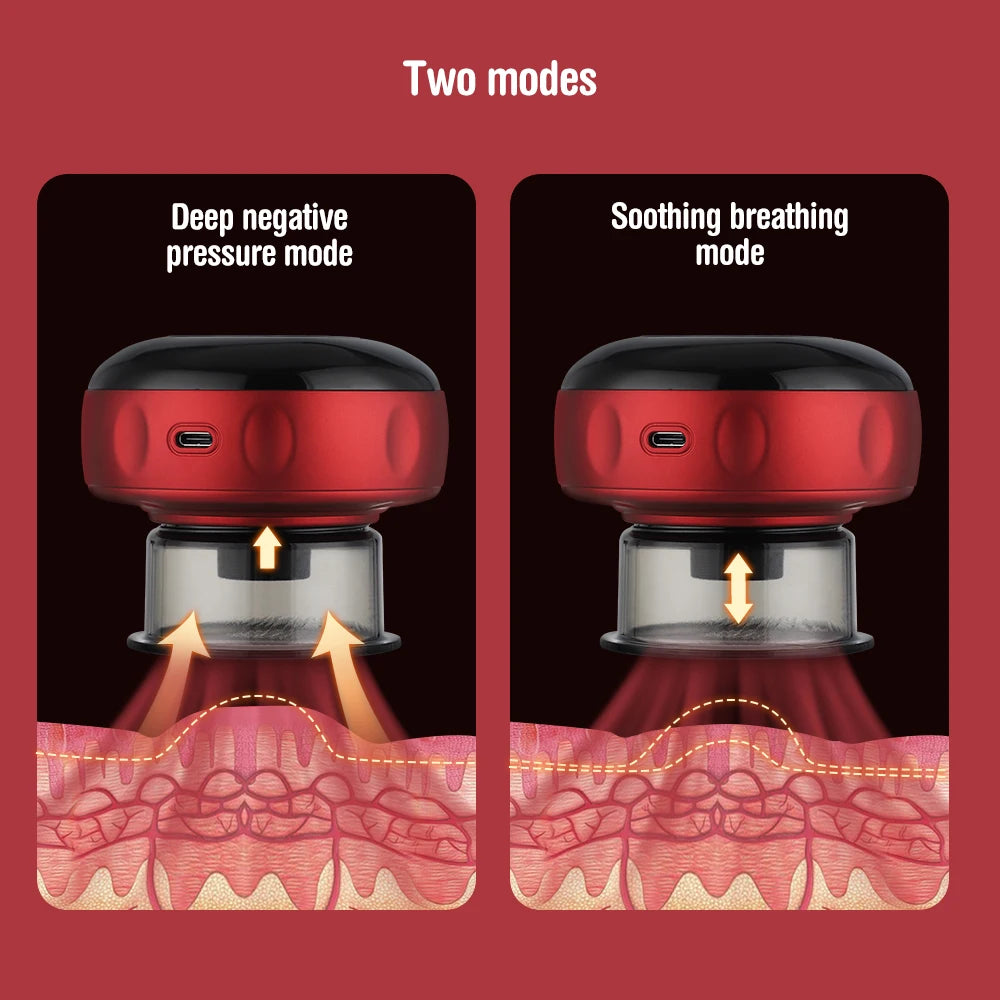 Smart Electric Vacuum Cupping Device Body Scraping Massager Heating Suction Cup Physical Fatigue Relief Health Care