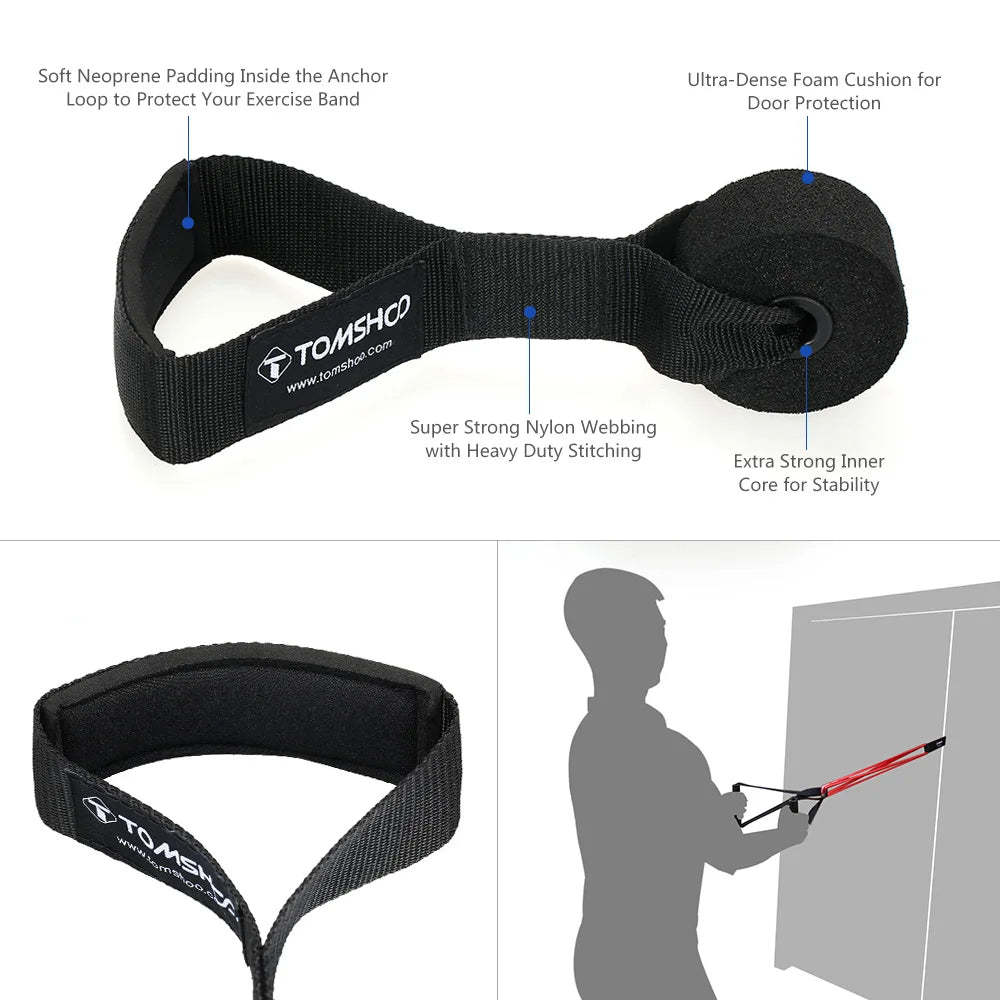 5 Pack Pull Up Assist Bands Set Resistance Loop Bands Powerlifting Exercise Stretch Bands with Door Anchor and Handles