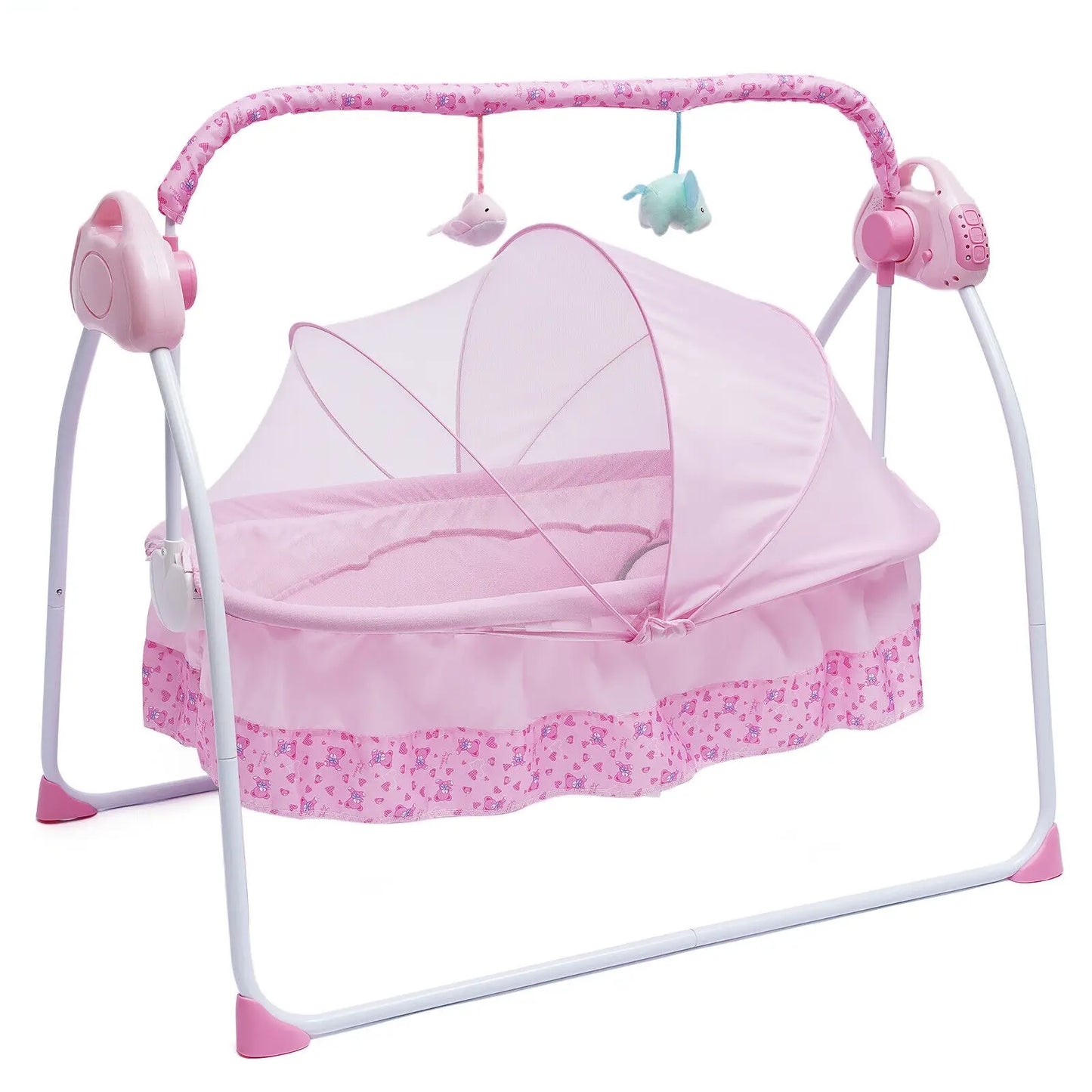 Electric Baby Crib Cradle Auto Swing Bassinet Bluetooth