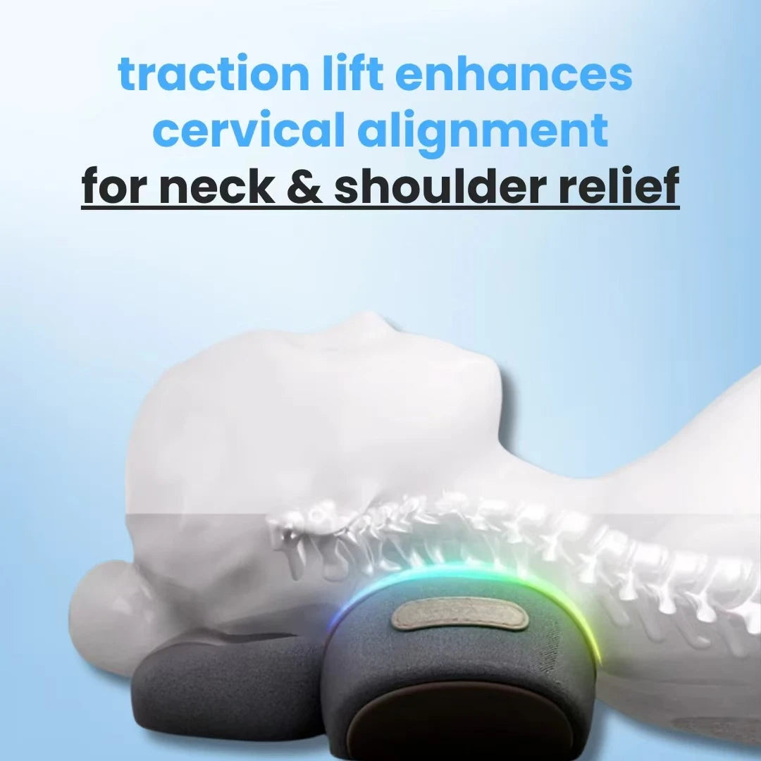 Soothe 3 in 1 Neck Massager Cervical Pillow Hot Compress Vibration Massage Neck Traction Relax Pillow Spine Support Massager