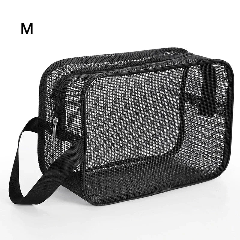 Mesh Wash Beach Bag For Travel Cosmetic Pouch Bath Organizer